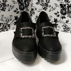 IRON FIST "NOCTURNAL" *RARE* Cleated Sole Flat Black Shoes - Size 7 - *NWOB*